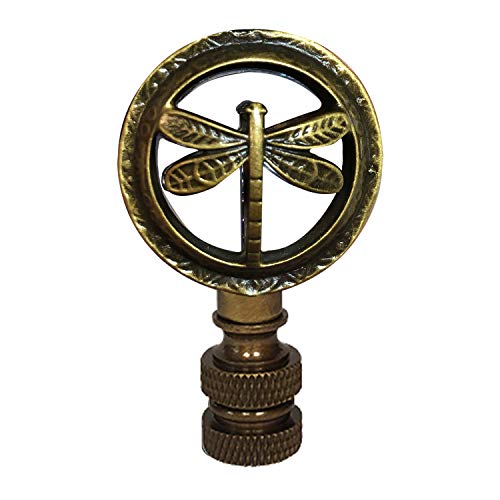 Image of Royal Designs, Inc. Decorative Dragonfly Lamp Finial, F-5093-AB-1, Antique Brass