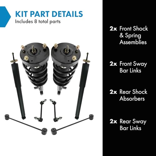Image of TRQ Front and Rear Suspension Kit Complete Strut & Coil Spring Assembly Shock Absorber Sway Bar Stabilizer Link Compatible with 2011-2019 Chrysler 300