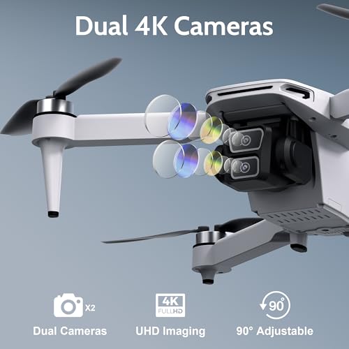 GPS Drone with Dual 4K UHD Cameras for Beginners, Adults & Kids, Brushless Motor, WiFi FPV, Under 249g, SD Card Slot (Card Not Included), 50-Min Flight, 2,625ft Range, Auto Return, 5G Transmission, Altitude Hold, Foldable — RC Quadcopter Gift - Image 3