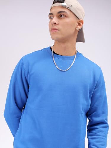 Image of The Indian Garage Co Men Regular Fit Solid Crew Neck Overhead Sweatshirt