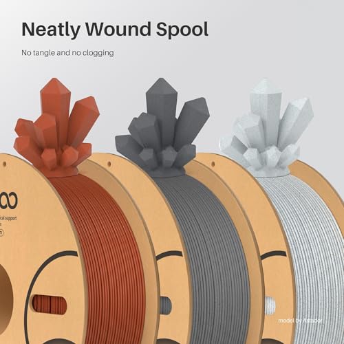 Image of ELEGOO PLA Filament 1.75mm Marble Cement Gray 1KG, Rock Stone 3D Printer Filament Dimensional Accuracy + /- 0.02mm, 1kg Spool(2.2lbs) for Most FDM 3D Printers
