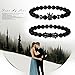 Rofusn Crown King and Queen Beaded Bracelet for Men Women, Elastic Black Onxy Beads Bracelet with CZ Stone Crown Bangle Bracelet for Couples Black