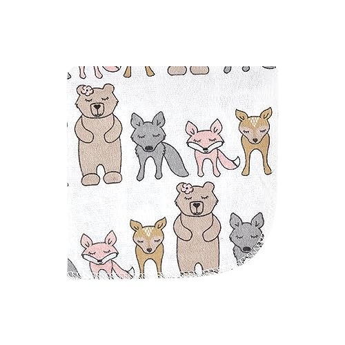 Image of Hudson Baby Unisex Baby Flannel Cotton Poly Washcloths, Wild Forest Pink 10-Pack, One Size