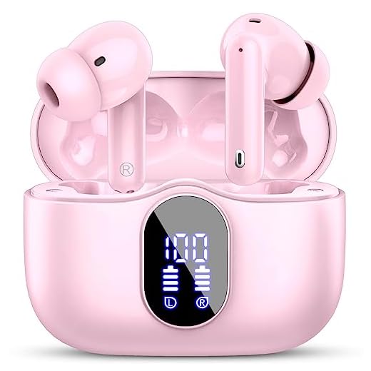 Btootos Bluetooth Kopfhörer, Kopfhörer Kabellos Bluetooth 5.4 Sport In Ear Kopfhörer mit 4 Mikrofon, 40 std Spielzeit, LED-Anzeige, ENC Lärmreduzierung, Tiefer Bass Ohrhörer für Arbeit und Studium