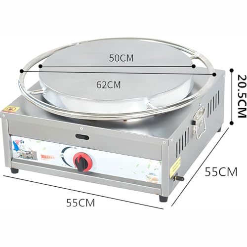Multifunktions-Gas-Pfannkuchenmaschine, 40/45/50 cm kommerzielle Crêpe-Maschine mit Pfannkuchen-Set, 360° drehbarer Pfannkuchen-Grillplatte, einstellbarem Thermostat, for Unternehmen, Zusammenkünfte(5 – Bild 8