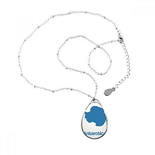 Cadeau collier carte Antarctique bleu pour surprendre les passionnés
