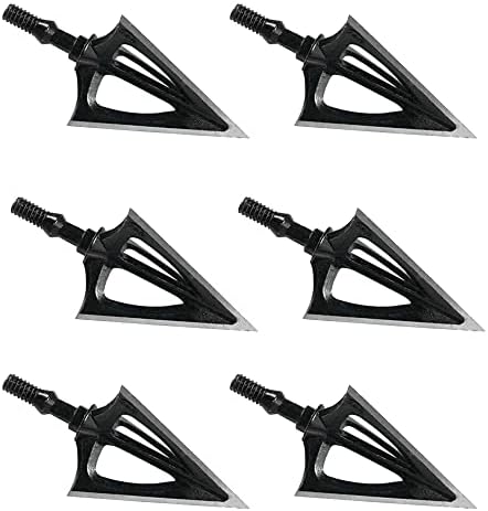 Bgary Broadheads 100 Grain Fixed Blades Archery Broadheads for Crossbow Recurve Bow and Compound Bow 6 Pcs Black