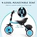 JooKiddie Toddler Tricycle, Kids Tricycle with Bell, Foldable Kids Trike for Age 18 Months to 5 Years, Baby Trike with Adjustable Seat, Gift for Boys and Girls, Blue