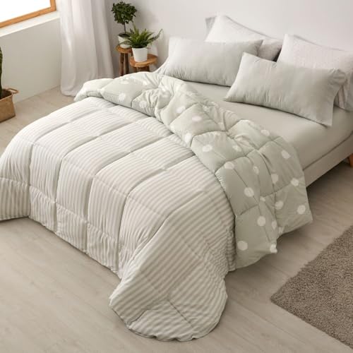 Burrito Blanco | Edredón Comforter | Cama de 150cm. (+Medidas Disponibles) | Diseño 263 | Color Menta (250x270 cm)