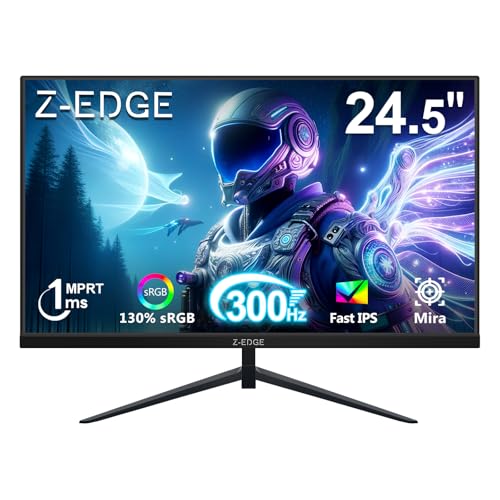Monitor Gamer pc 24,5 polegadas Z-Edge, 300 Hz, 280 Hz e 240 Hz
