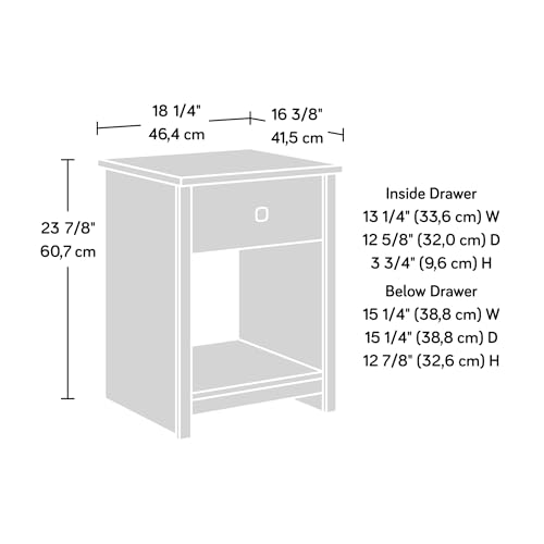 Image of Sauder River Ranch Night Stand, White Plank Finish