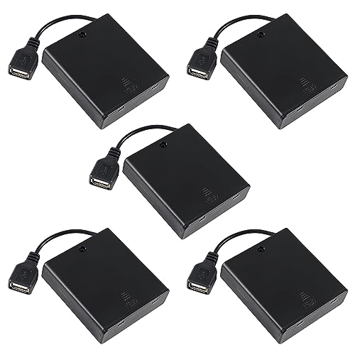 4 AA Battery Holder with USB Socket and Switch
