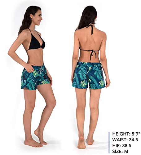 Actleis Womens Swim Shorts UPF50+ Board Shorts Quick Dry Beach Shorts Drawstring Sports Summer Bottom