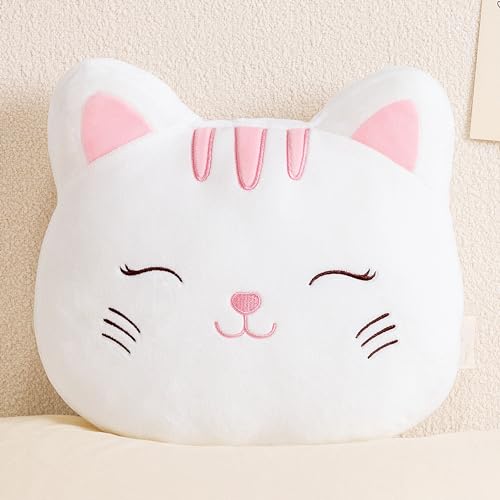 Image of Lazada Kids Pillow White Cat Plush Pillows Toy Soft Gift Baby Girl Gifts Gray 10 Inches…