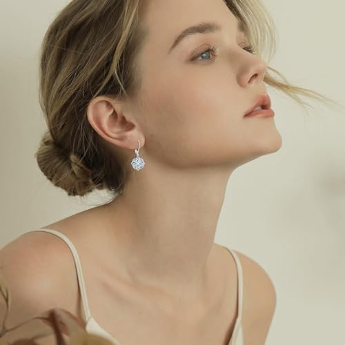 Celtic Witches Knot Sterling Silver Witch Earrings - Abalone Shell Birthstone Drop Dangle Leverback Celtic Earrings - Mother's Day Gifts for Women, Sisters, Best Friends2