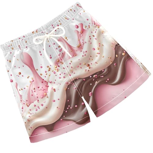 Pigsaly Boys Swim Trunks Pink Chocolate Ice Crean Boys Board Shorts Swimsuit Swimwear Summer Bathing Suit 2T