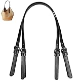 MALUGOGO 2個 調節可能な 製ダブルバックル黒レザーサッチェルストラップ バッグ持ち手 太めショルダーベルト 交換用カバン手持ち部 革製バ