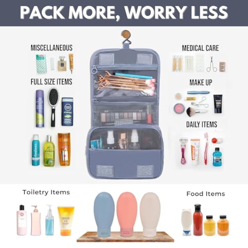 Image of SPRQCART Waterproof Makeup Pouch Bag | Travel Organizer Pouch, Toiletry Bag for Men & Women | Multipurpose Travel Pouch Bag for Men, Toiletry Pouch & Travel Pouches for Women (Grey)