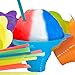 Avant Grub Reusable Plastic Flower Drinking Cup With Straw 25 pk Colorful Leak Proof Snow Cone for Kids Birthday Party or Summer Cookout. Easy Grip Bowl For Shaved Ice, Snack, Ice Cream, 4 Oz.