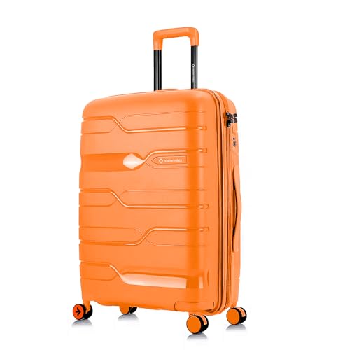 Image of Nasher Miles Paris Hard-Sided Polypropylene Spinner Check-in Luggage Orange 28 Inch |75Cm 8 Wheels Large Trolley Bag for Travel | Suitcase
