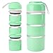 Lunch Box Bento Boîte-Repas Isolée en Acier Inoxydable Bento Porte-Aliments 3 Couches pour Contenir un Repas Complet Fromage Dessert(Green)
