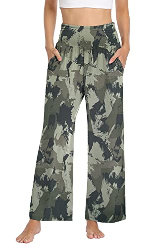 Image of TARSE Womens Wide Leg Pants Casual Loose Yoga Sweatpants Comfy Lounge Pajama Flowy Pants Pockets
