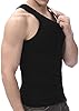 COSHAL® 1 Men's Cotton Vests Tank Tops Sleeveless Plain Breathable Slim Fit Summer Top Vest Everyday Athletic wear, Easy Fit Men Workout Shirts Size XXL Black #1