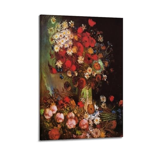 Toile Van Gogh coquelicots et pivoines pour illuminer votre salon avec une touche florale
