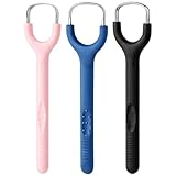Zungenschaber Edelstahl 3er Set, Zungenreiniger in Rosa Blau Schwarz, Tongue Scraper für...