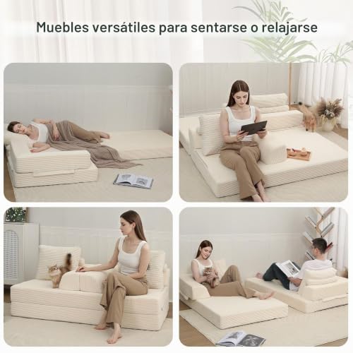 Sillón cama de pana para salón ideal como sofá convertible plegable en dormitorios infantiles 7