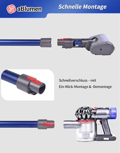 Verlängerungsrohr für Dyson V7 V8 V10 V11 V15 Staubsaugerrohr Ersatz Teleskoprohr Schnellspanner Verlängerungsstange, Blau 72cm