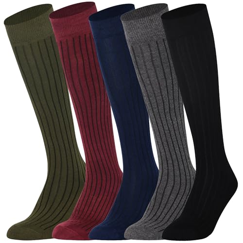 Image of Mysocks Knee High Socks for Women Men Combed Cotton Seamless Toe Tall Long High Socks