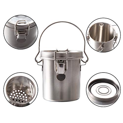 Paintbrush Washer Brush Cleaner Stainless Steel Painting Brush Washing Barrel Cup Pot With Lid & Filter Screen for Oil Painting Watercolor, Art Supplies