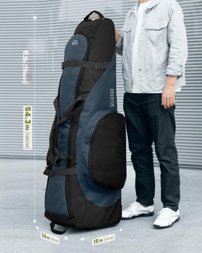 Miniatura 7 de Outdoormaster Bolsa De Viaje Acolchada De Golf Con Ruedas Reforzadas, 900d Oxford Resistente Al Desgaste E Impermeable, Bolsa De Viaje De Golf De Lado Suave, Compartimento Para Zapatos Y Accesorios