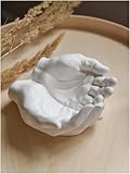 Plaster Hands Vase for Home Decor – Modern Sculptural Hand Flower Vase, Minimalist White Centerpiece for Living Room, Shelf, Office, Table Display