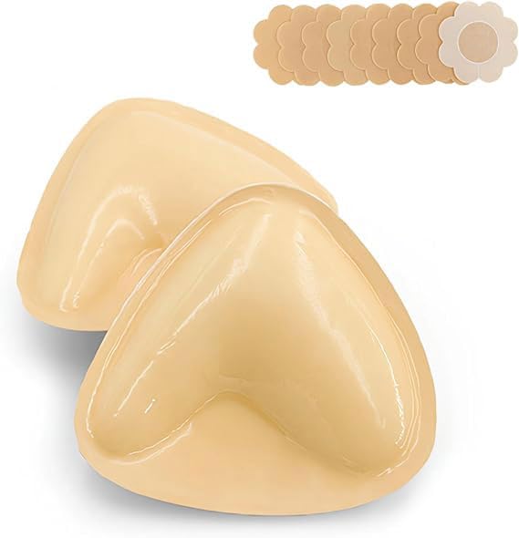 Double Sided Sticky Bra Inserts, Reusable Push Up Lift Self Adhesive Bra Pads for Bikini Swimsuit Sports Strapless Bra