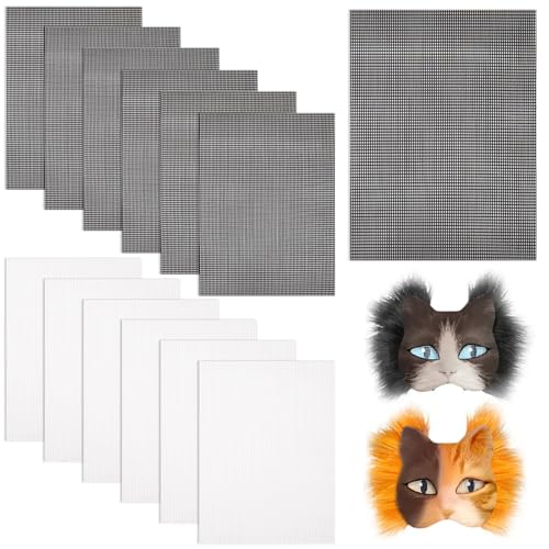 12 Pcs Eye Mesh Sheets for Therian Mask Black&White 6 x 8 Inches