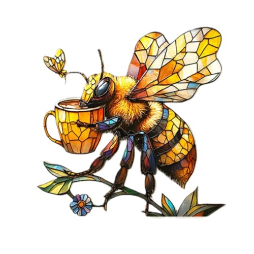 Vinilo decorativo abeja estilo vitral para pared
