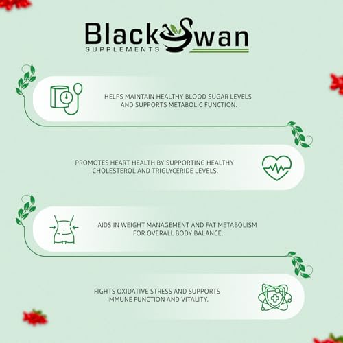 Black Swan Berberine Supplement 750mg Capsules - Pure Berberine HCL High Strength Supplement - Berberine Weight Loss Vegan Formulated Capsule Anti-oxidant and Anti-inflammatory - 30 Capsules - Image 6