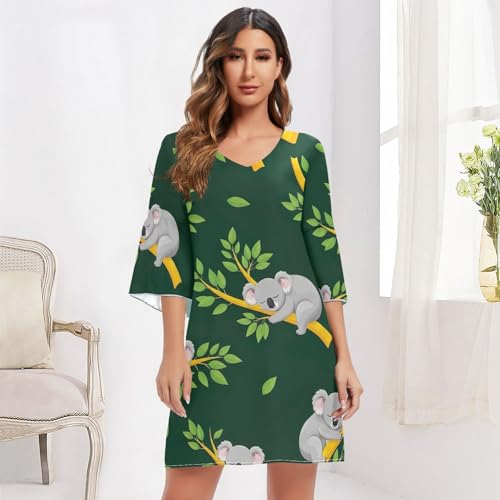 Robe d'été courte en mousseline de soie koala premium - 6
