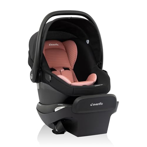Image of Evenflo Revolve180 LiteMax NXT Rotating Rear-Facing Lightweight Preemie and Infant Car Seat 3-30lbs. Easy Install with Base (Rose Pink)