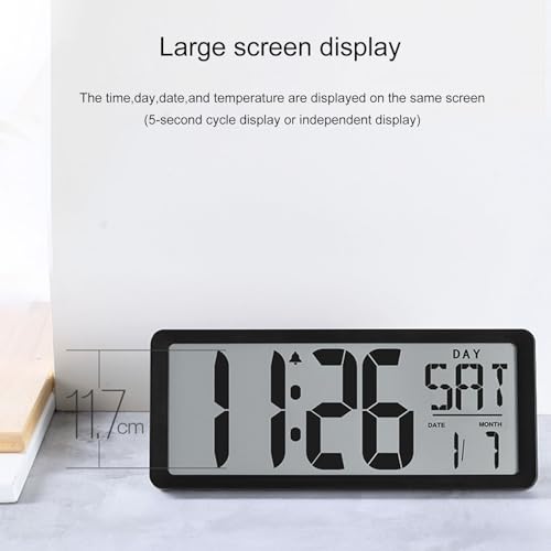 Horloge murale numérique LCD lisible sans bruit pour éviter les retards