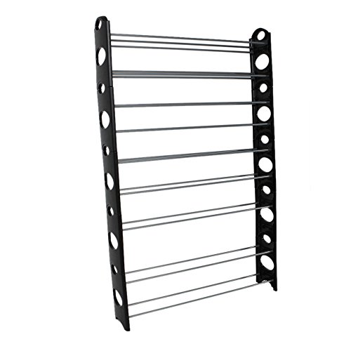 FCH 10 Tier 50 Pair Shoes Storage Organizer Rack for Space Saving Shoes Closet Organizer