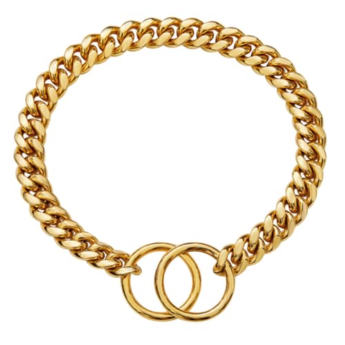 GANAZONO Dog Neck Chain Dog Collars Large Breeds Bark Collar Belt Dog Muzzle Whistle Whining for Dogs Dog Chains Dog Tag Dogs Reflective Dog for Medium Dogs Pet Puppy Titanium Alloy Golden