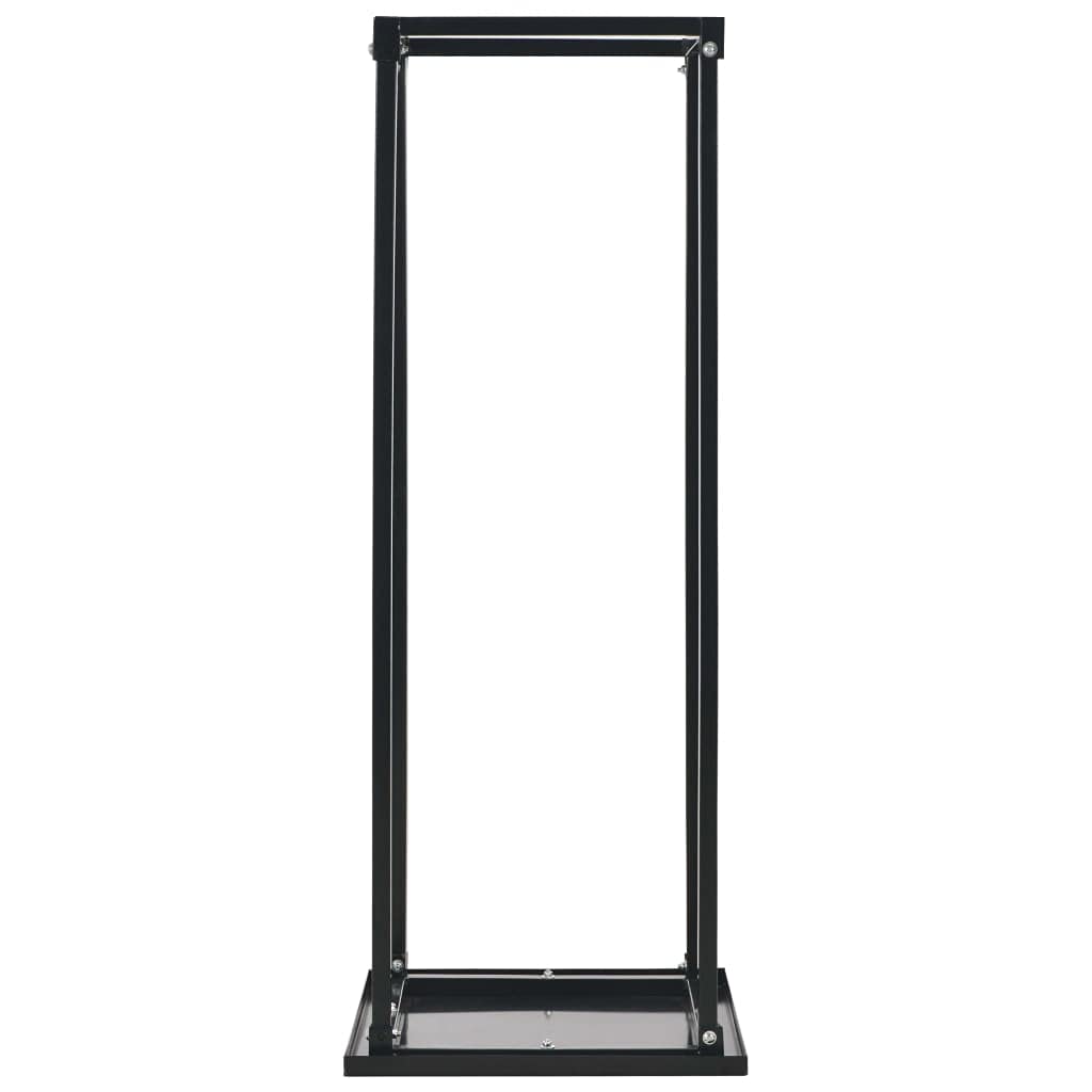 Stojak na drewno opałowe, stojak zewnętrzny, czarna stal, wytrzymały regał na drewno, 37 x 113 cm, stojak z podstawą do kominka i ogrodu, solidna pomoc w układaniu w stos