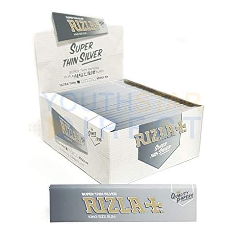5 PACKS OF RIZLA SILVER SLIM KINGSIZE PAPER Cover