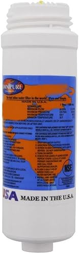 IPW Industries Inc -Omnipure - (Q5421-P) - 8" x 2.5" Q-Series Twist Off Filtro de bloque de carbono con fosfato - 10 micras