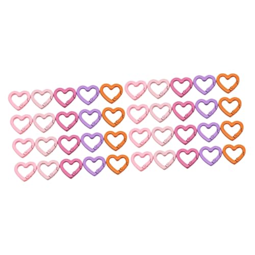 SHINEOFI 2 Sätze Pfirsichfarbene Herzfederschnalle Haken Öffnung Aus Hundekragen Dog Hundehalsband Schnappverschluss Für Diy Schlüsselbundclip Mit Federverschluss Zinklegierung 20 Stück * 2