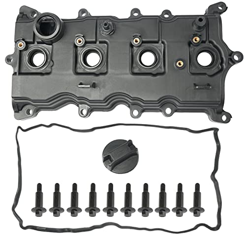 Engine Valve Cover with Gasket, Bolts, PCV Valve &amp; Oil Cap Compatible with 2007-2013 Nissan Altima Sentra SE-R 2.5L Replace# 13264-JA00A 13270-JA00A