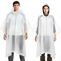 2 Piezas Chubasqueros Impermeable, Ponchos Imperme...: 【Alta Calidad de Poncho】Hecho de 100% EVA,un material respetuoso con el medio ambiente, el chubasquero transparente para lluvia no es tóxico, no tiene olor e inofensivo,100% resistente al agua y de secado rápido. 【Gran capacidad】La parte posterior de...